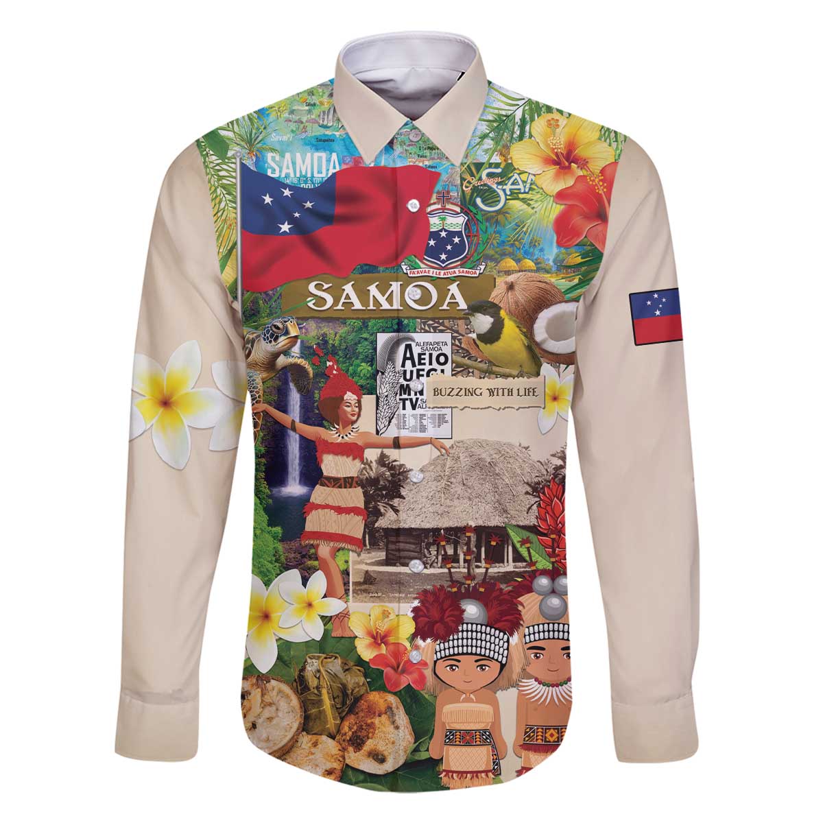 Samoa Culture Family Matching Off The Shoulder Long Sleeve Dress and Hawaiian Shirt Embracing The Spirit