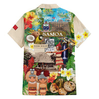 Samoa Culture Family Matching Off Shoulder Short Dress and Hawaiian Shirt Embracing The Spirit