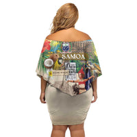 Samoa Culture Family Matching Off Shoulder Short Dress and Hawaiian Shirt Embracing The Spirit