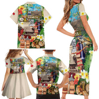 Samoa Culture Family Matching Short Sleeve Bodycon Dress and Hawaiian Shirt Embracing The Spirit