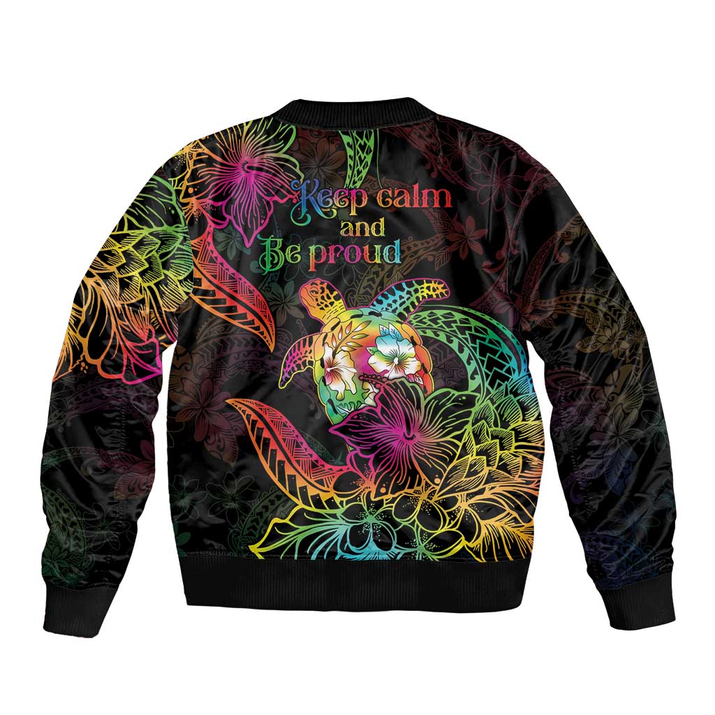 Hawaii Pride Sleeve Zip Bomber Jacket Aloha Is Aloha