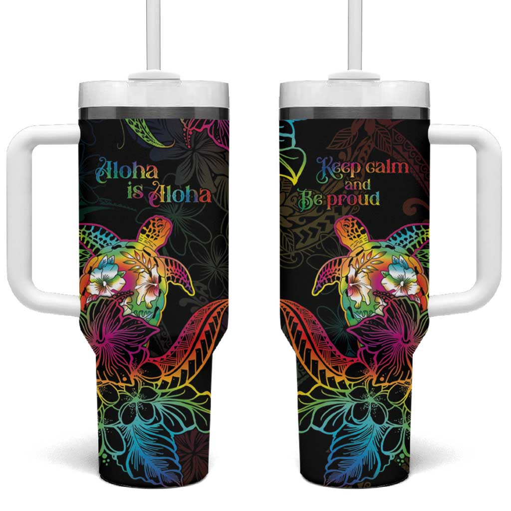 Hawaii Pride Tumbler With Handle Aloha Is Aloha