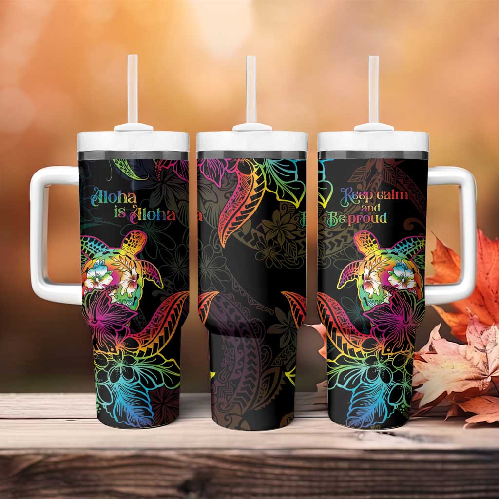 Hawaii Pride Tumbler With Handle Aloha Is Aloha