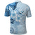 Hawaii Tapa Pattern With Blue Hibiscus Polo Shirt