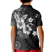 Hawaii Tapa Pattern With Black Hibiscus Kid Polo Shirt LT05 - Polynesian Pride