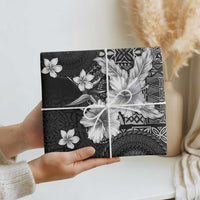 Hawaii Tapa Pattern With Black Hibiscus Wrapping Paper - Polynesian Pride