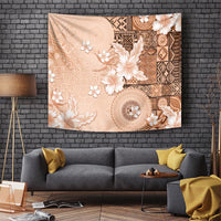 Hawaii Tapa Pattern With Brown Hibiscus Tapestry LT05 - Polynesian Pride