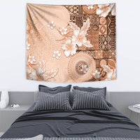 Hawaii Tapa Pattern With Brown Hibiscus Tapestry LT05 - Polynesian Pride
