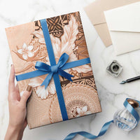 Hawaii Tapa Pattern With Brown Hibiscus Wrapping Paper - Polynesian Pride