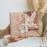 Hawaii Tapa Pattern With Brown Hibiscus Wrapping Paper - Polynesian Pride