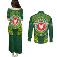 Personalized American Samoa Manua Cession Day Couples Matching Puletasi and Long Sleeve Button Shirt Up Up The Moa