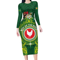 Personalized American Samoa Manua Cession Day Family Matching Long Sleeve Bodycon Dress and Hawaiian Shirt Up Up The Moa