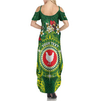Personalized American Samoa Manua Cession Day Family Matching Summer Maxi Dress and Hawaiian Shirt Up Up The Moa