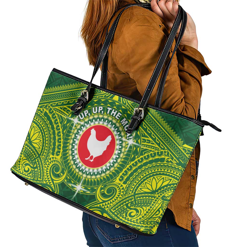 American Samoa Manua Cession Day Leather Tote Bag Up Up The Moa