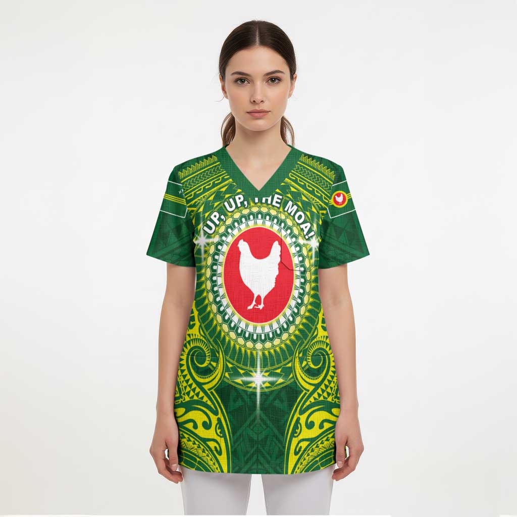Personalized American Samoa Manua Cession Day Scrub Top Up Up The Moa - Polynesian Pride
