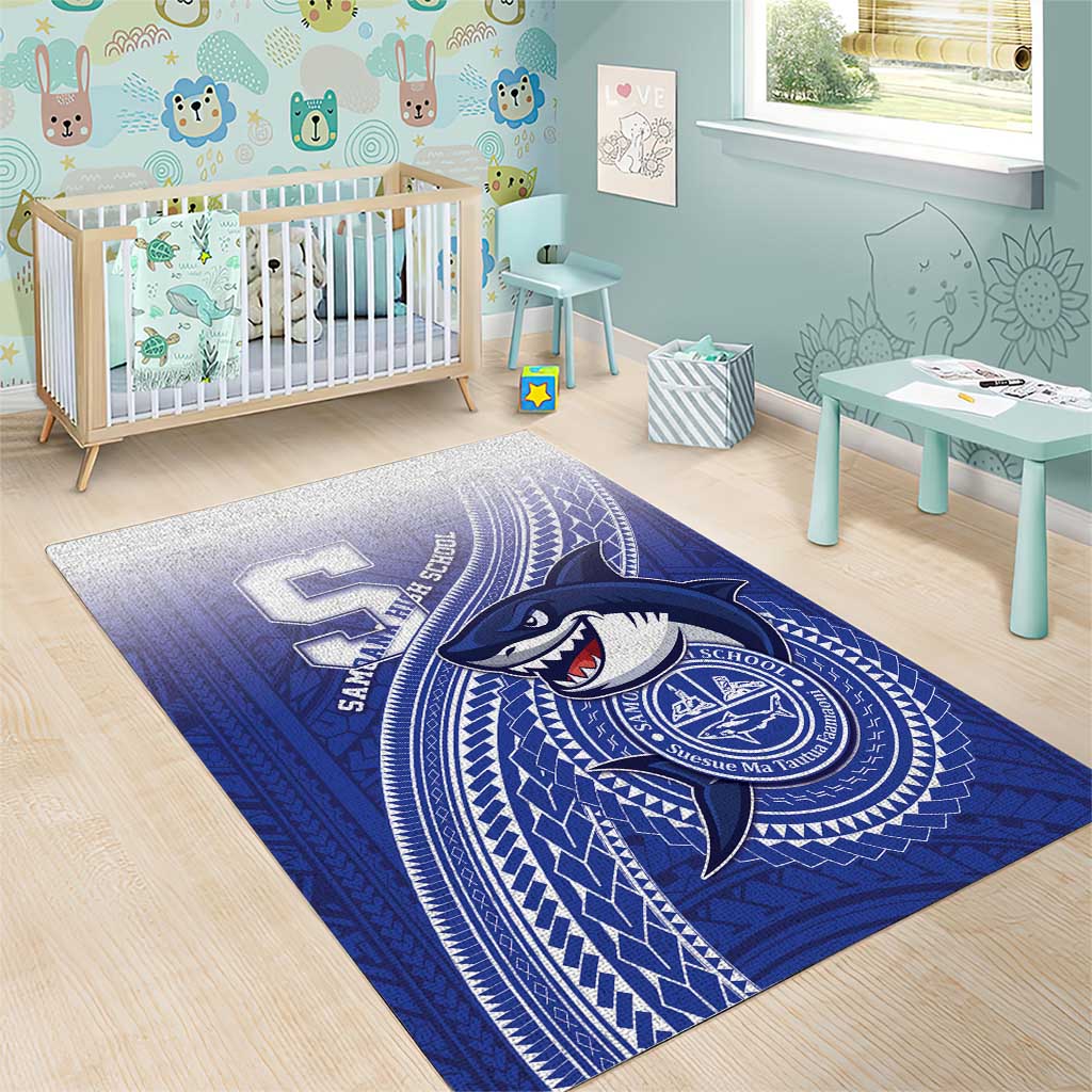 Samoana High School Area Rug Polynesian Tribal Shark