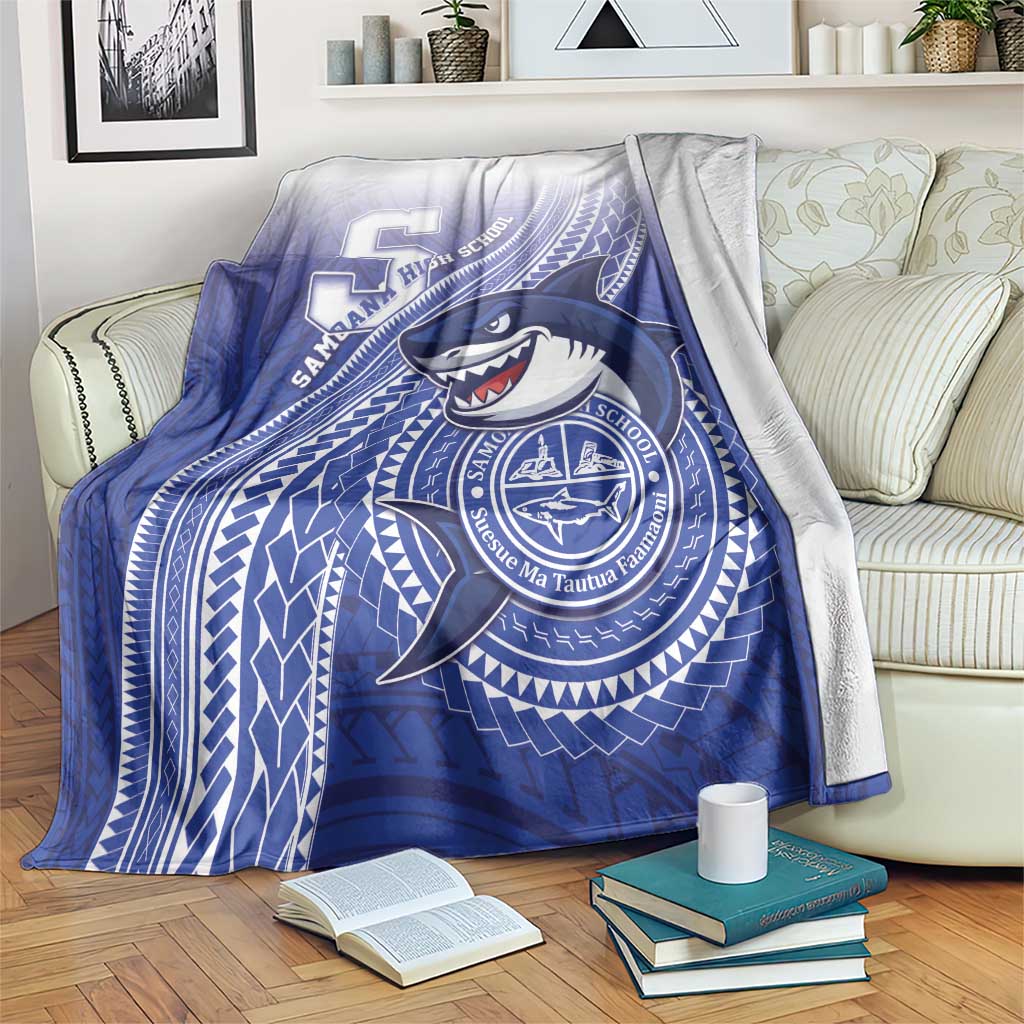Samoana High School Blanket Polynesian Tribal Shark
