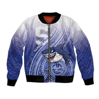 Personalized Samoana High School Bomber Jacket Polynesian Tribal Shark