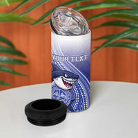 Personalized Samoana High School 4 in 1 Can Cooler Tumbler Polynesian Tribal Shark