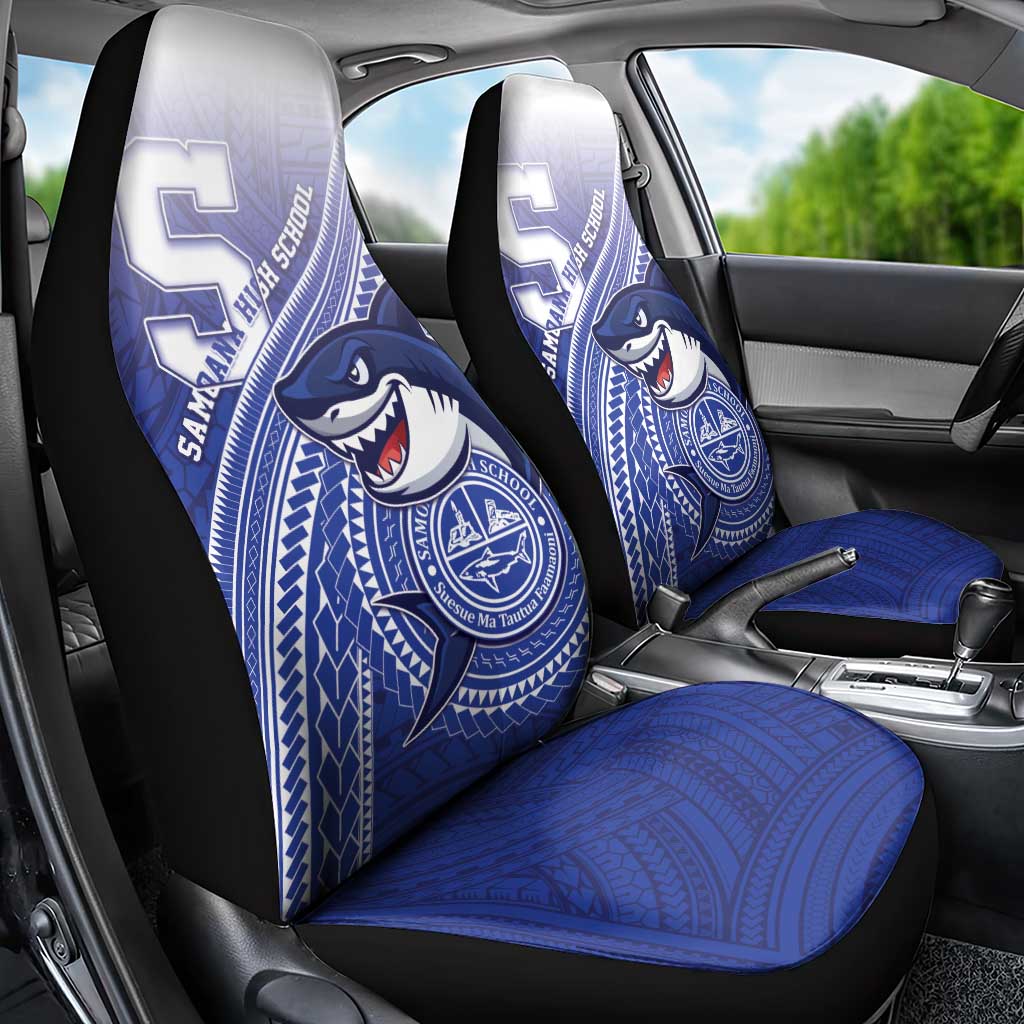 Samoana High School Car Seat Cover Polynesian Tribal Shark