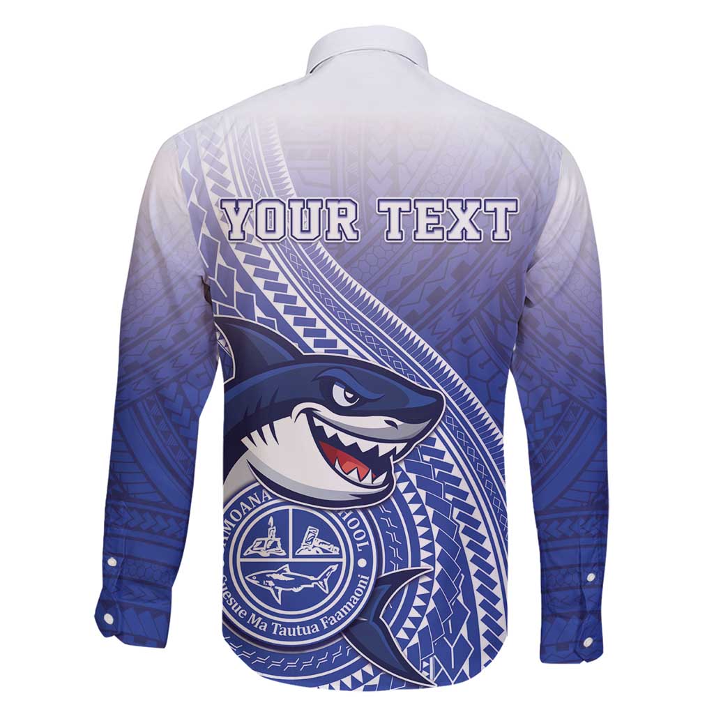 Personalized Samoana High School Family Matching Off Shoulder Maxi Dress and Hawaiian Shirt Polynesian Tribal Shark