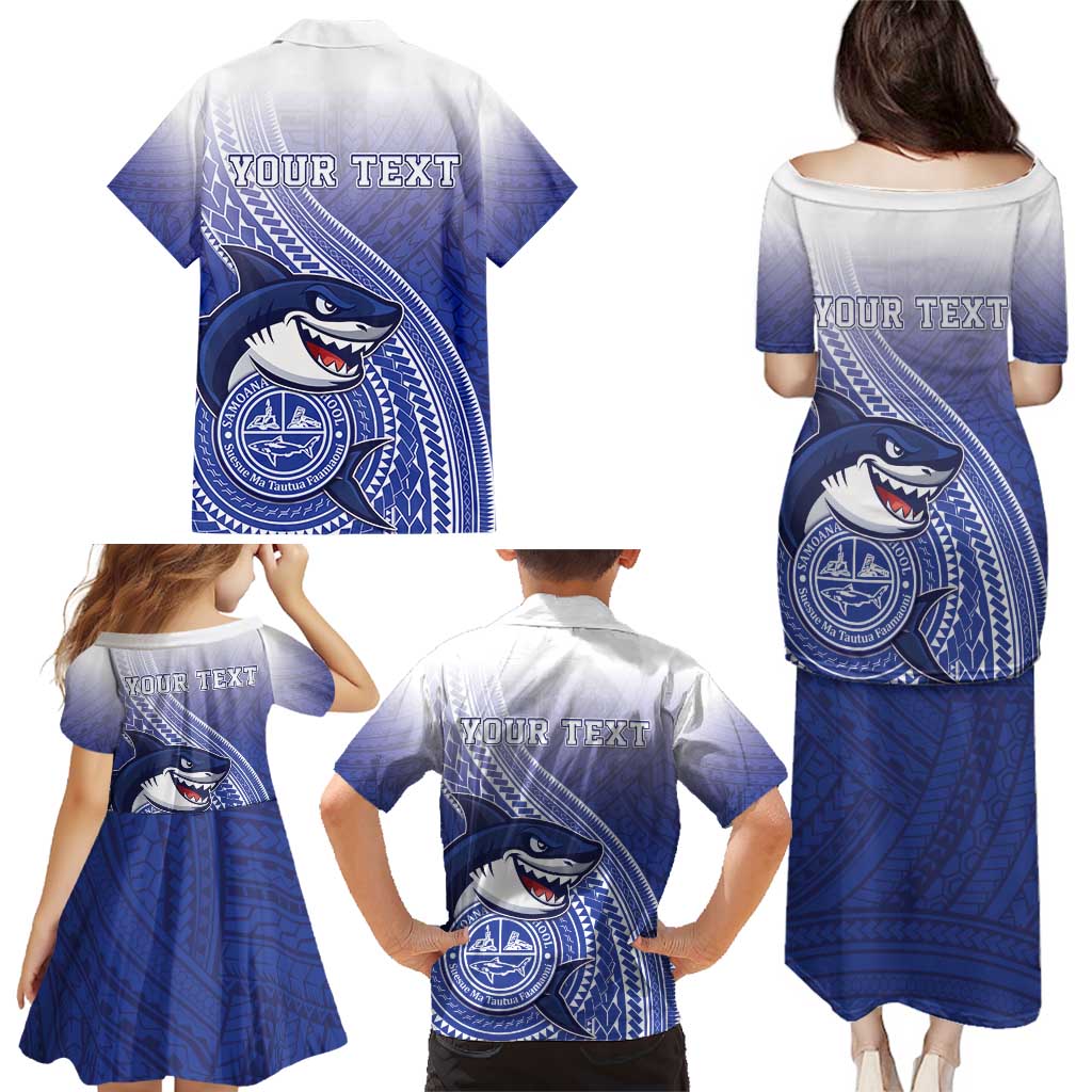 Personalized Samoana High School Family Matching Puletasi and Hawaiian Shirt Polynesian Tribal Shark LT05 - Polynesian Pride