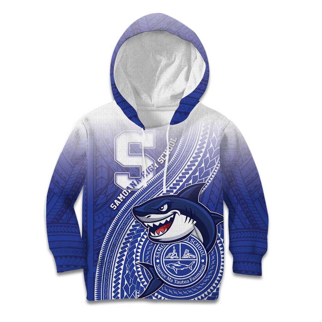 Personalized Samoana High School Kid Hoodie Polynesian Tribal Shark LT05 Hoodie Blue - Polynesian Pride
