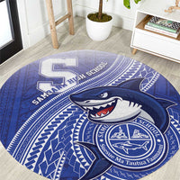Samoana High School Round Carpet Polynesian Tribal Shark