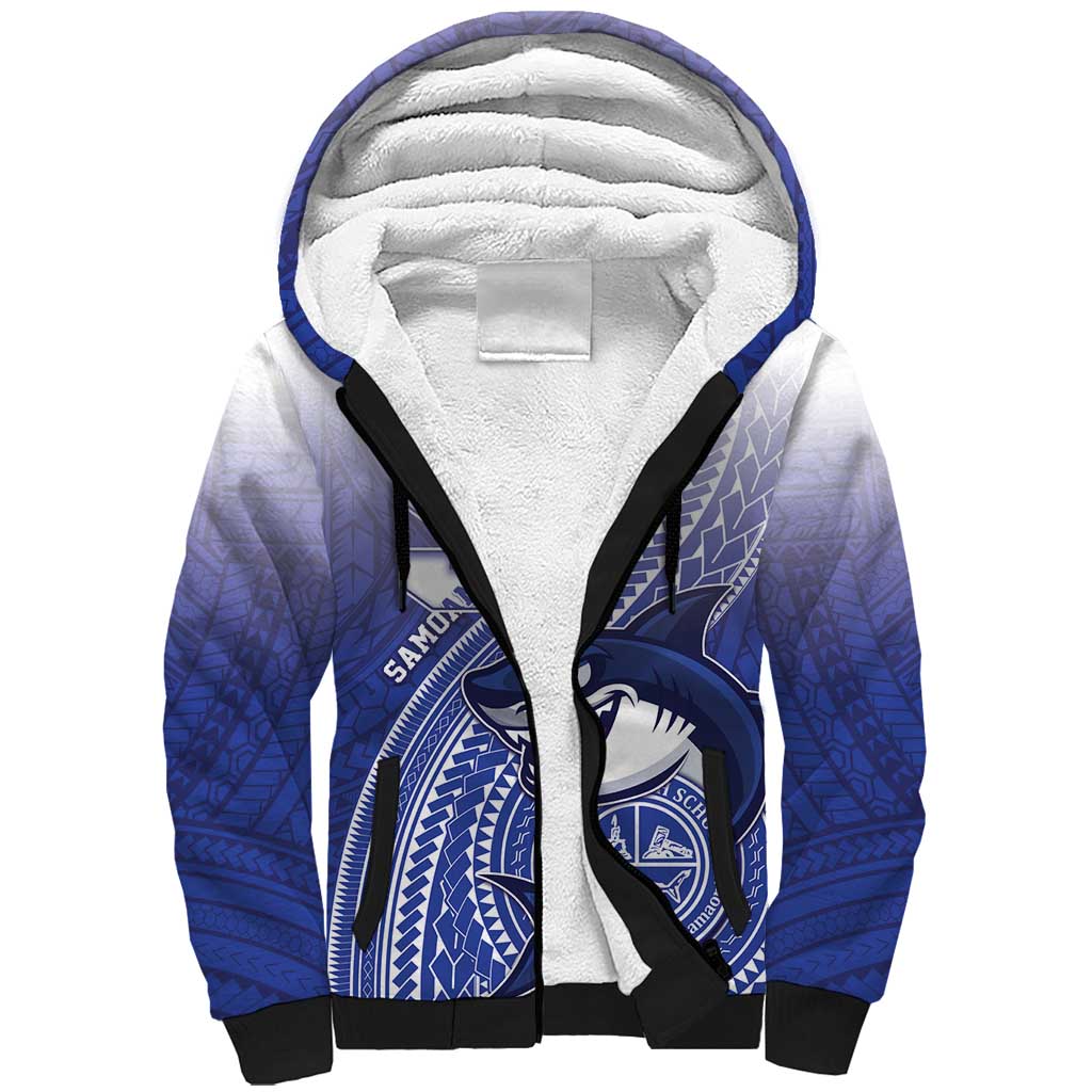 Personalized Samoana High School Sherpa Hoodie Polynesian Tribal Shark
