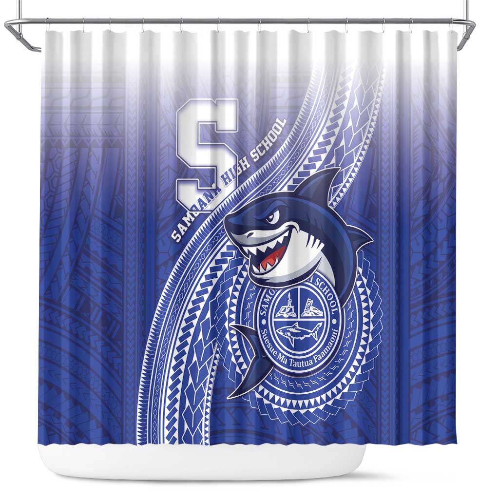 Samoana High School Shower Curtain Polynesian Tribal Shark
