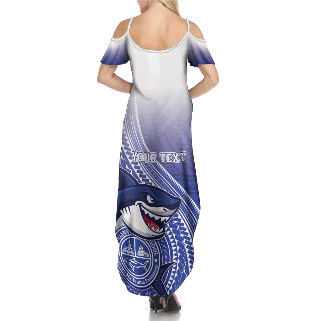 Personalized Samoana High School Summer Maxi Dress Polynesian Tribal Shark