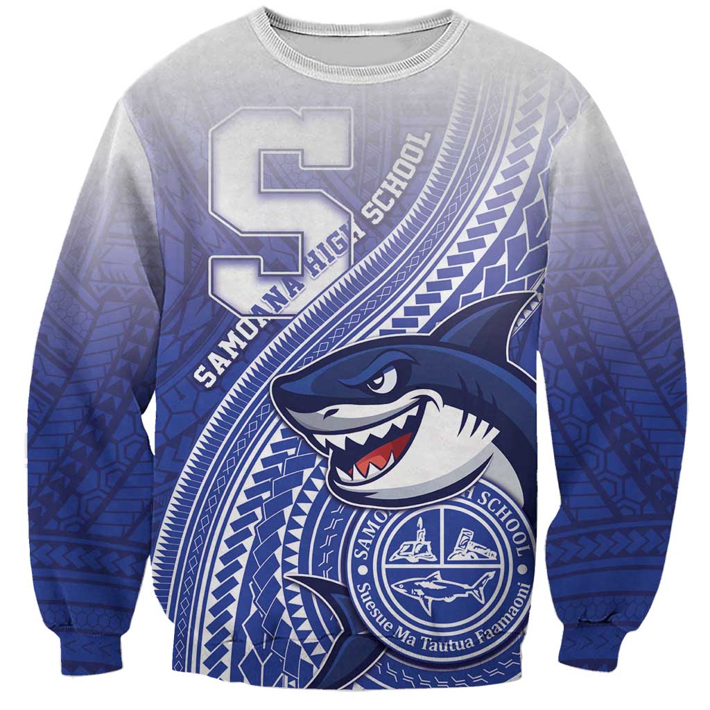 Personalized Samoana High School Sweatshirt Polynesian Tribal Shark