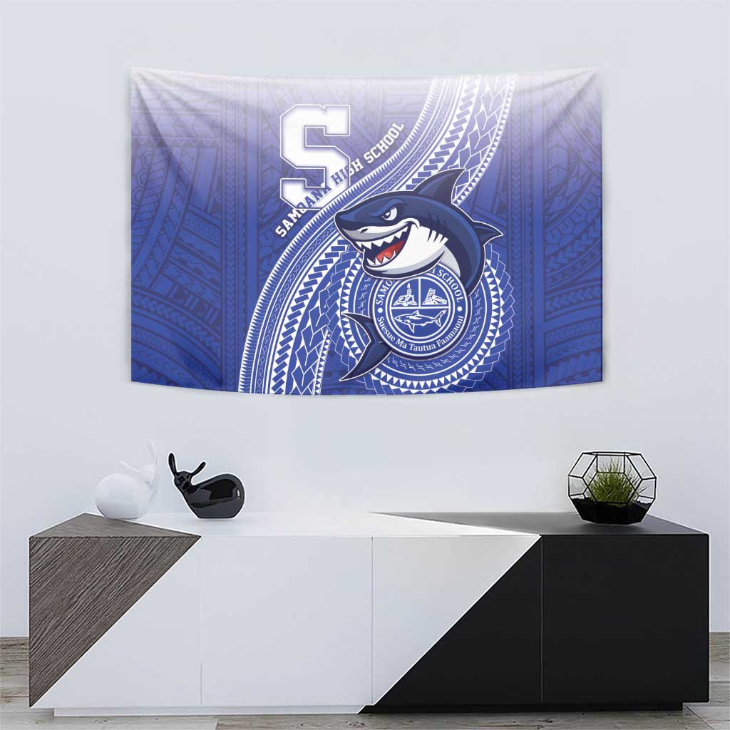 Samoana High School Tapestry Polynesian Tribal Shark