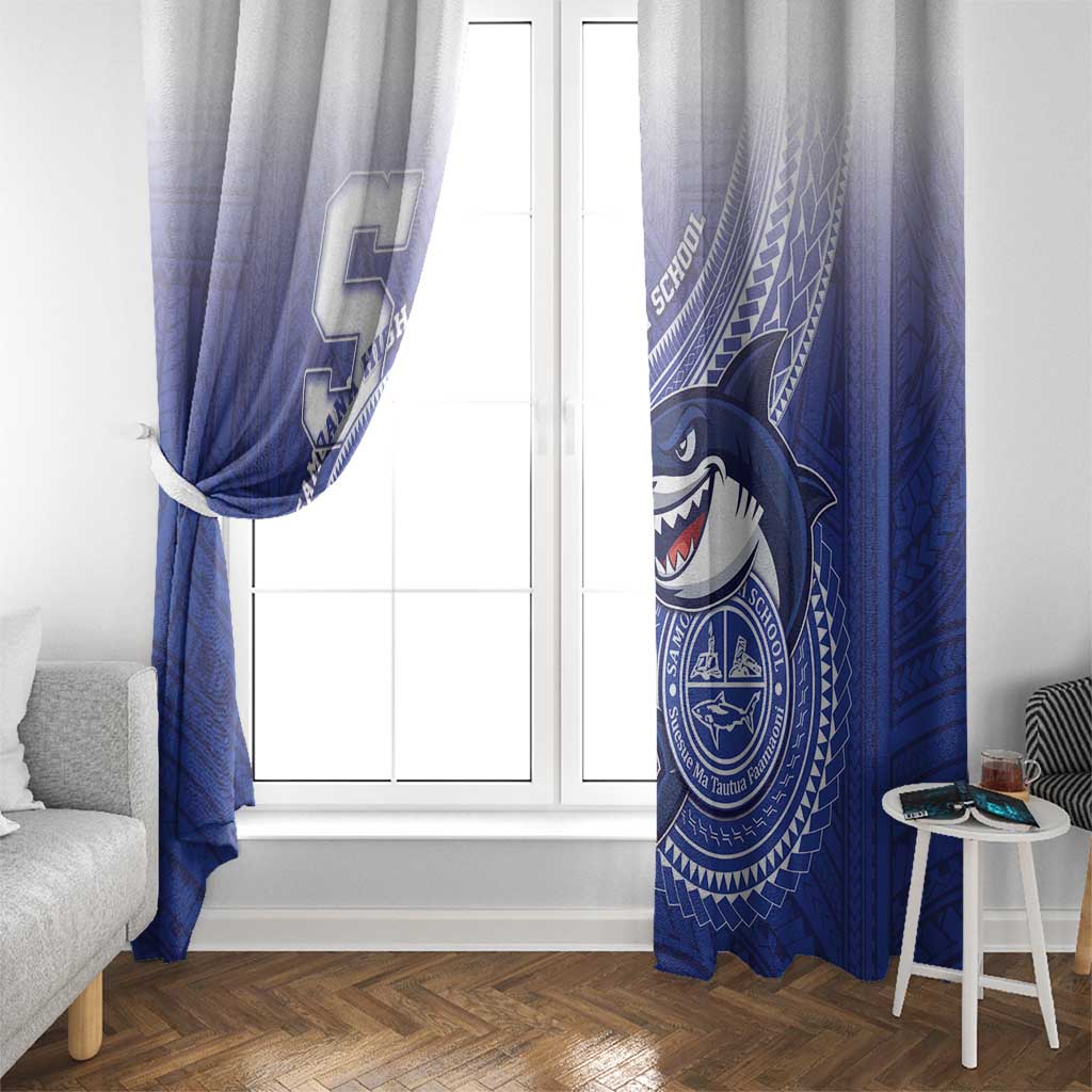 Samoana High School Window Curtain Polynesian Tribal Shark