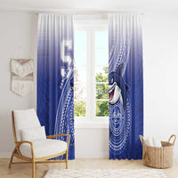 Samoana High School Window Curtain Polynesian Tribal Shark