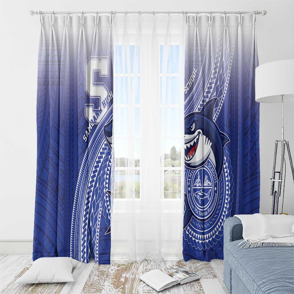 Samoana High School Window Curtain Polynesian Tribal Shark