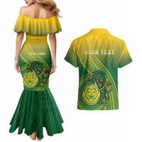 Personalized Leone High School Couples Matching Mermaid Dress and Hawaiian Shirt Leone Lion