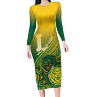 Personalized Leone High School Family Matching Long Sleeve Bodycon Dress and Hawaiian Shirt Leone Lion