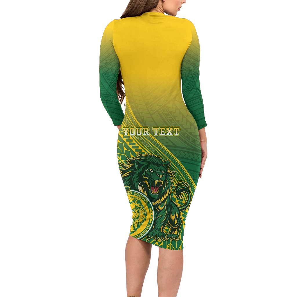 Personalized Leone High School Family Matching Long Sleeve Bodycon Dress and Hawaiian Shirt Leone Lion