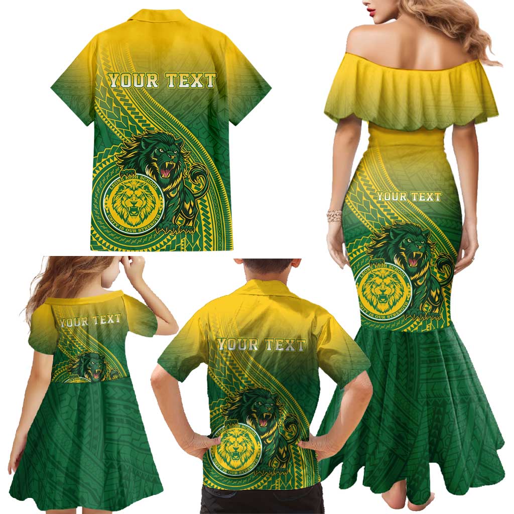 Personalized Leone High School Family Matching Mermaid Dress and Hawaiian Shirt Leone Lion