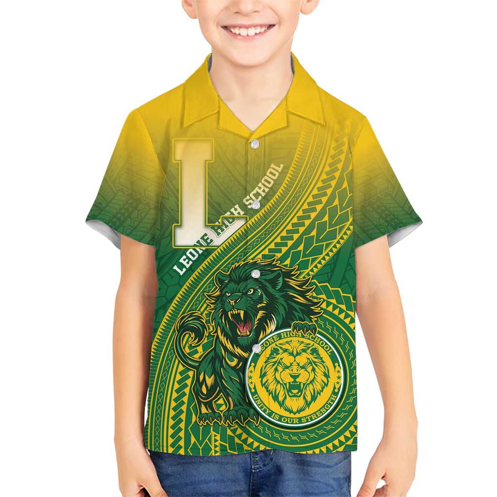 Personalized Leone High School Family Matching Summer Maxi Dress and Hawaiian Shirt Leone Lion