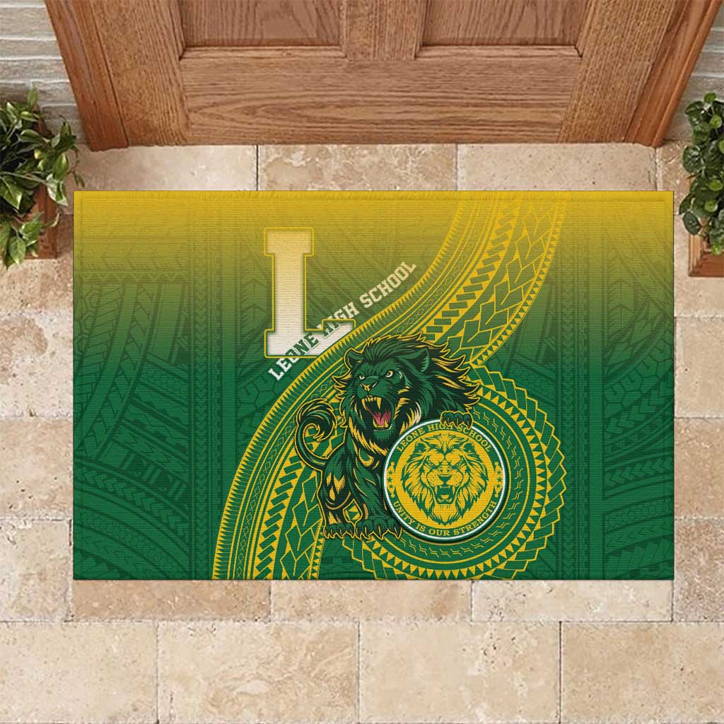 Leone High School Rubber Doormat Leone Lion LT05 Green - Polynesian Pride
