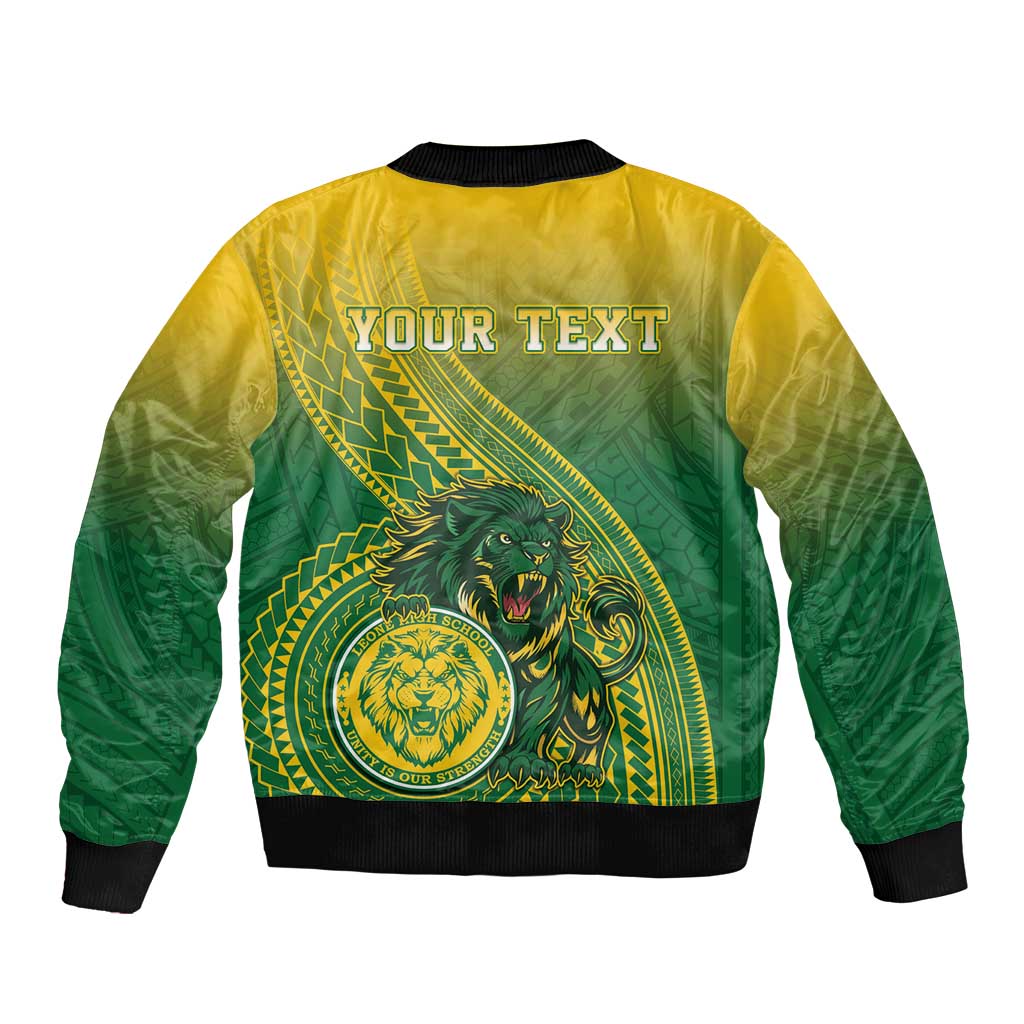 Personalized Leone High School Sleeve Zip Bomber Jacket Leone Lion