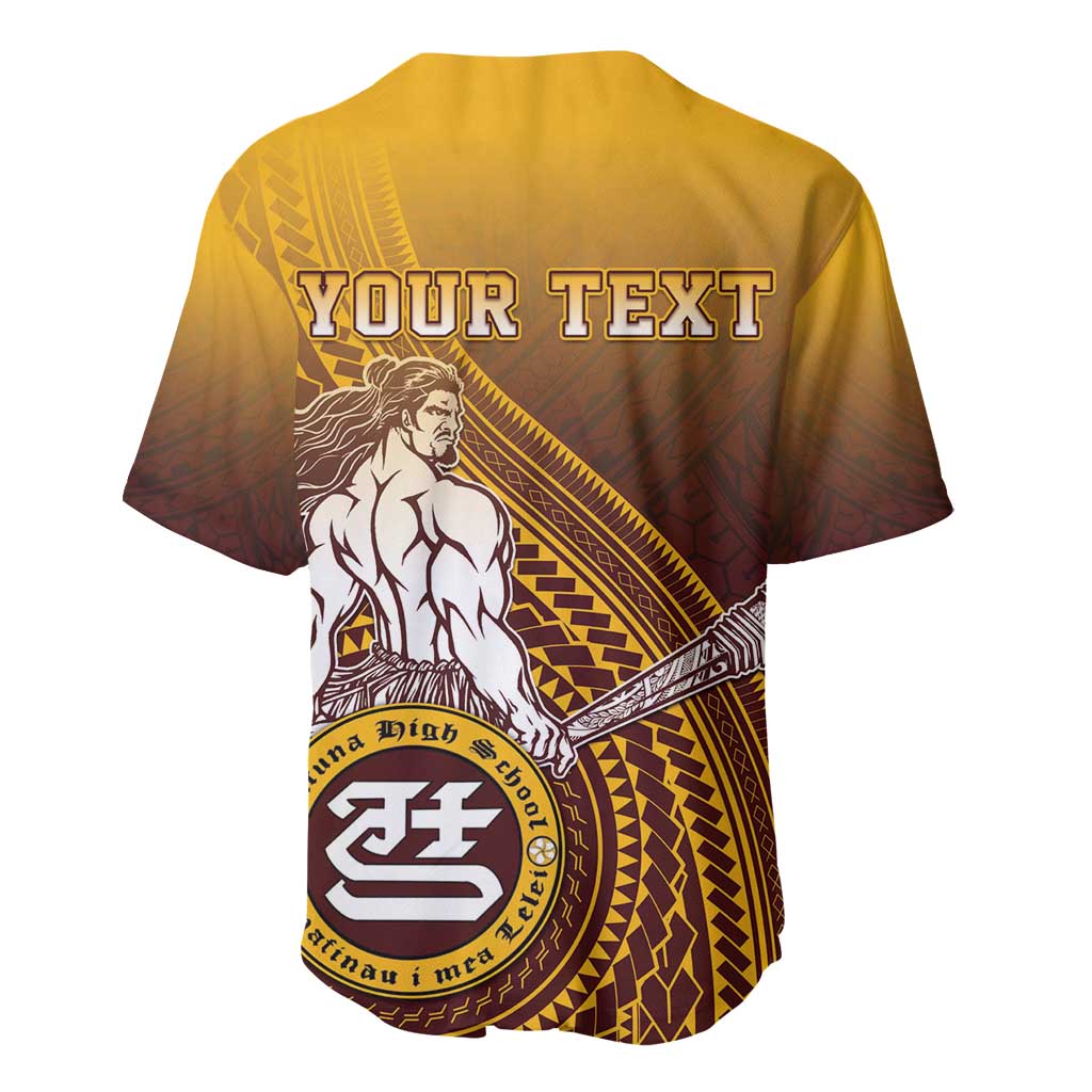 Personalized Tafuna High School Baseball Jersey Polynesian Warrior