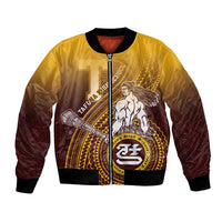 Personalized Tafuna High School Bomber Jacket Polynesian Warrior