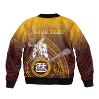 Personalized Tafuna High School Bomber Jacket Polynesian Warrior