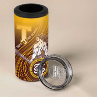 Personalized Tafuna High School 4 in 1 Can Cooler Tumbler Polynesian Warrior