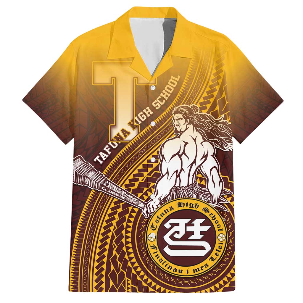 Personalized Tafuna High School Family Matching Short Sleeve Bodycon Dress and Hawaiian Shirt Polynesian Warrior