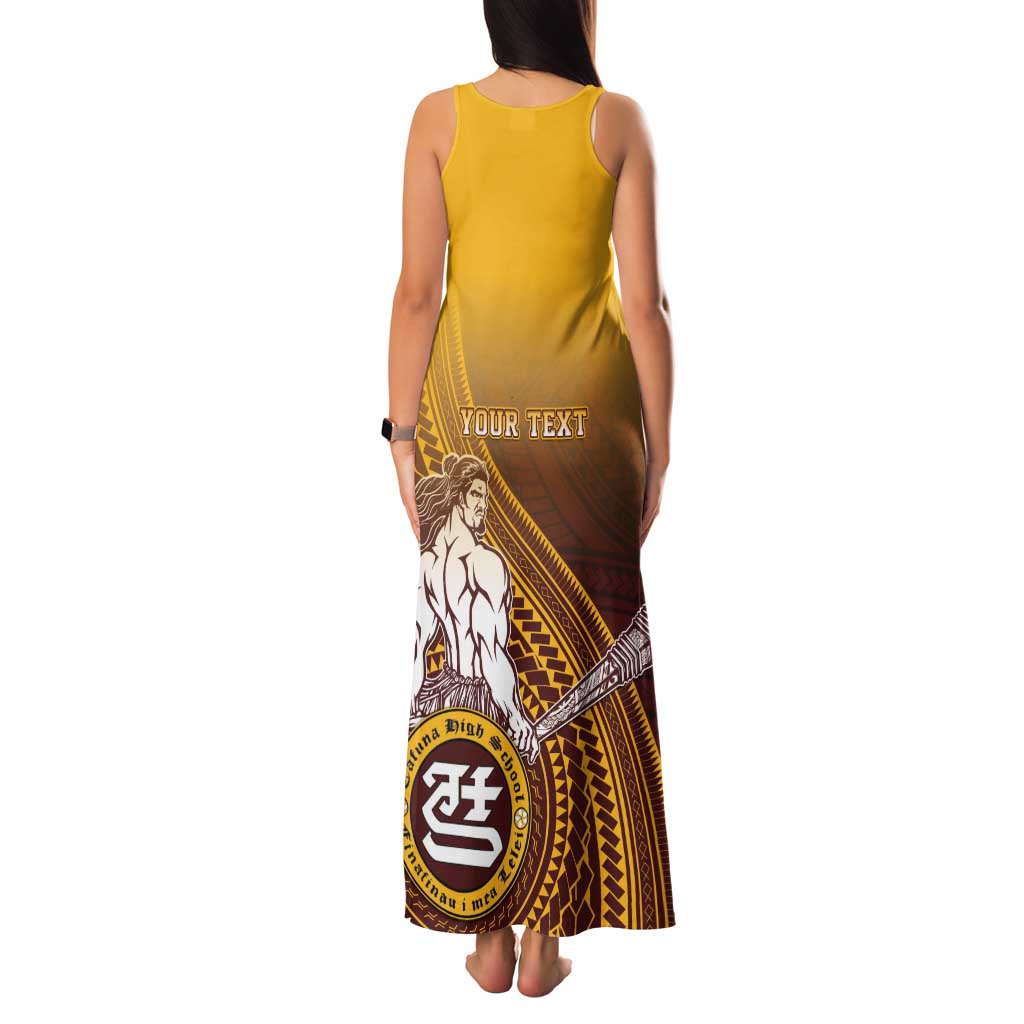Personalized Tafuna High School Family Matching Tank Maxi Dress and Hawaiian Shirt Polynesian Warrior