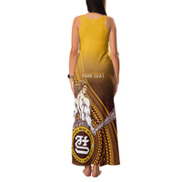 Personalized Tafuna High School Family Matching Tank Maxi Dress and Hawaiian Shirt Polynesian Warrior